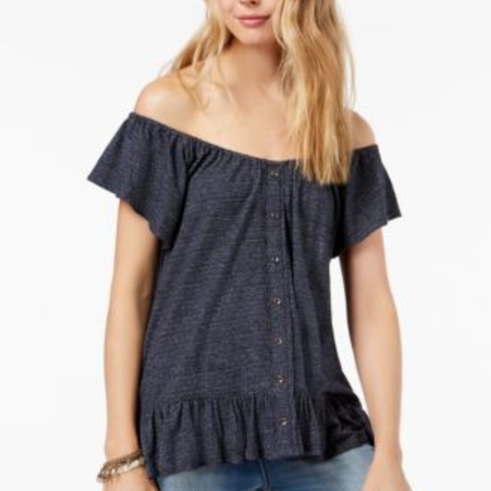Lucky Brand Textured Off the Shoulder Top